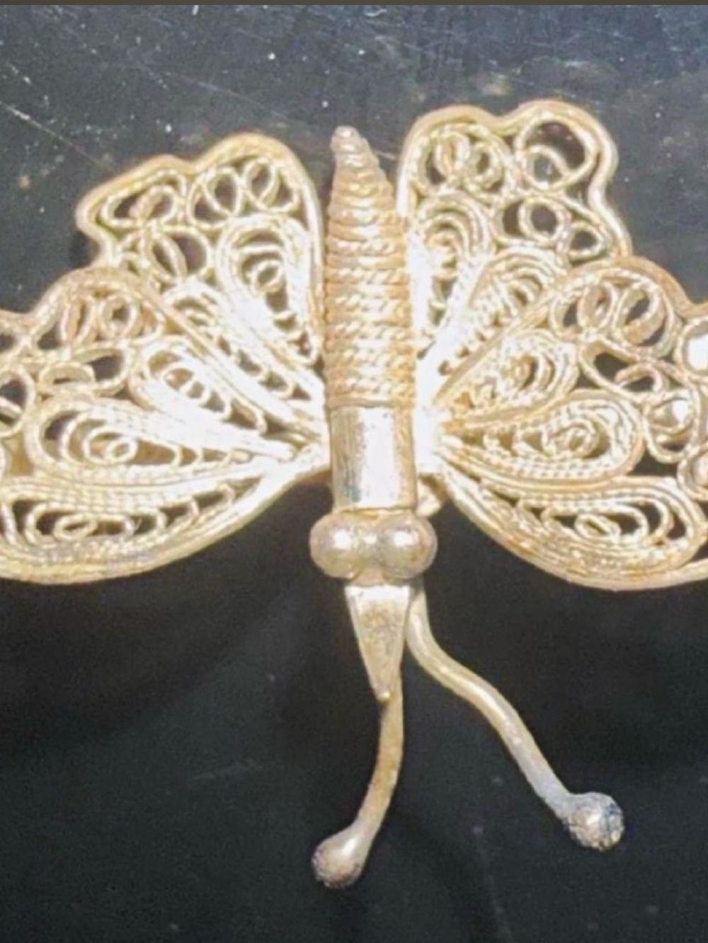 800 Filigree Silver Butterfly Brooch - Elegant Women's Accessory